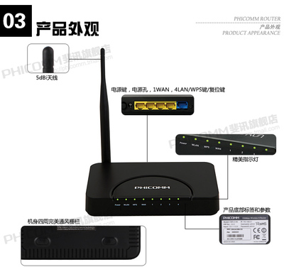 【【无线专享】斐讯FWR614N无线路由器150兆无线wifi高端英文版】价格,厂家,图片,无线路由器,南阳市聚合谷网络技术有限公司